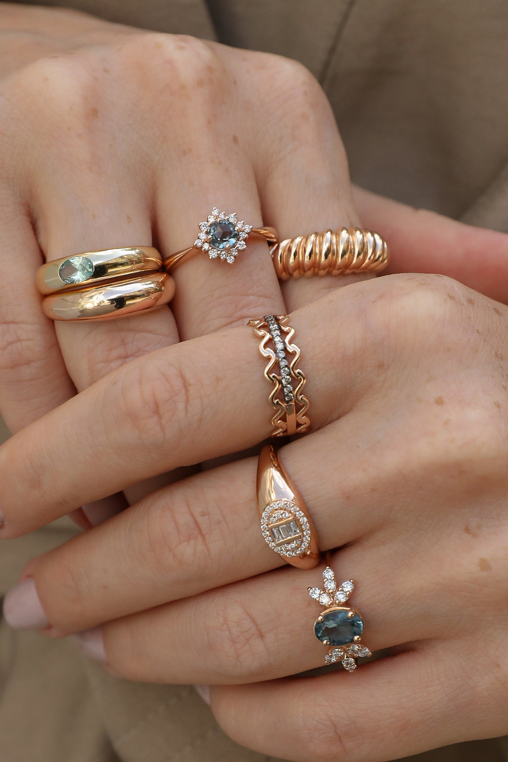 Nova Blue Topaz Pırlanta Yüzük